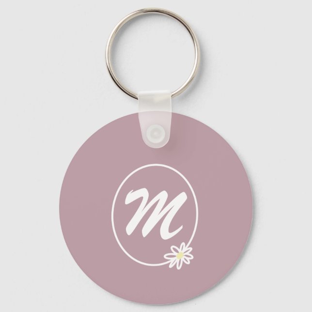 Porte-clés Porte - clé monogramme floral simple (Recto)