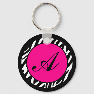 Porte-clés Porte - clé Monogramme Hot rose Zebra Poster de an