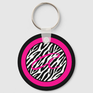 Porte-clés Porte - clé Monogramme Hot rose Zebra Poster de an