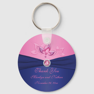 Porte-clés Porte - clé monogramme marine et rose