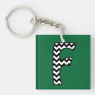 Porte-clés Porte - clé Monogramme personnalisé : F : Chevrons