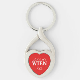 Porte-clés Porte - clé monogramme personnalisé Ich Liebe Wein