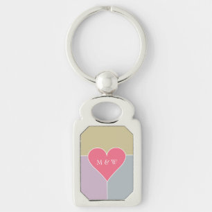 Porte-clés Porte - clé monogramme personnalisé Motif cardiaqu