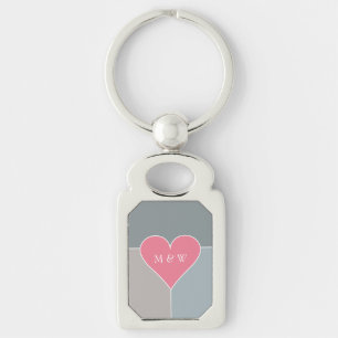 Porte-clés Porte - clé monogramme personnalisé Motif cardiaqu