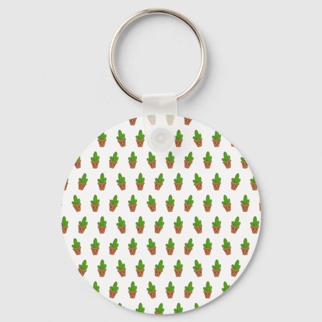 Porte-clés Porte - clé Motif Cute Cactus (Recto)