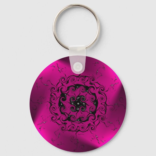 Porte-clés Porte - clé motif en spirale rose (Recto)