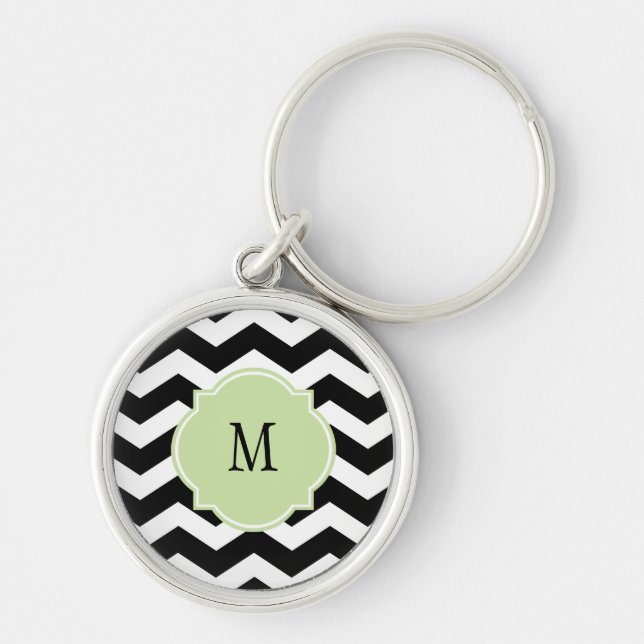 Porte-clés Porte - clé Motif noir et blanc Chevron (Devant)