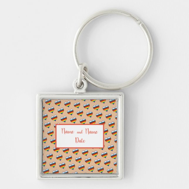 Porte-clés Porte - clé Motif Rainbow Heart (Devant)