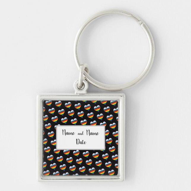 Porte-clés Porte - clé Motif Rainbow Heart (Devant)