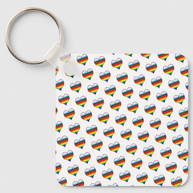Porte-clés Porte - clé Motif Rainbow Heart (Recto)