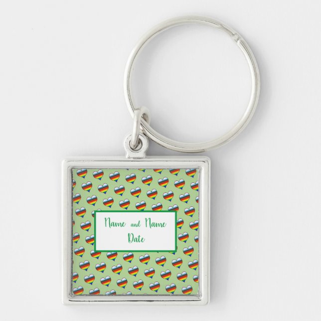 Porte-clés Porte - clé Motif Rainbow Heart (Devant)