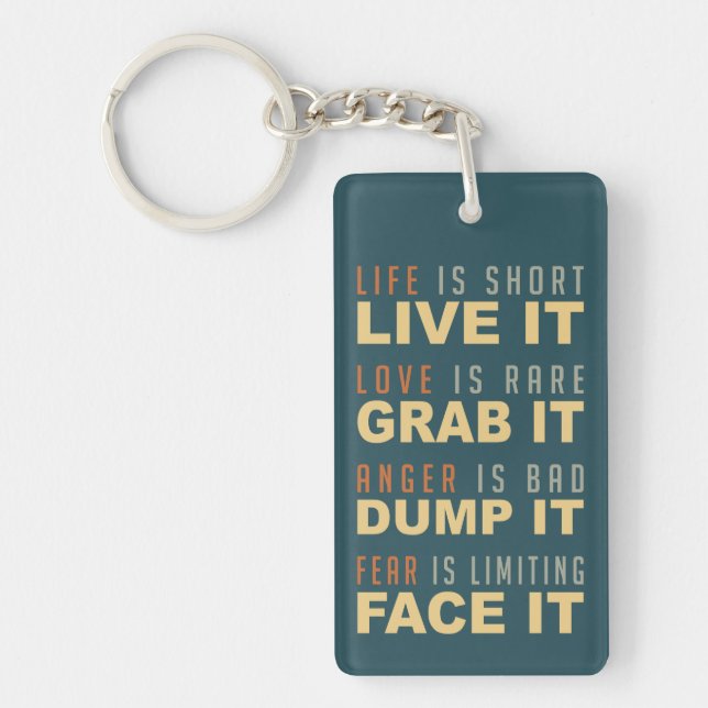 Porte-clés Porte - clé Motivation Life Advice (Devant)