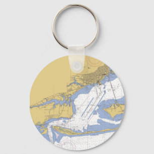 Porte-clés Porte - clé nautique de diagramme de port de