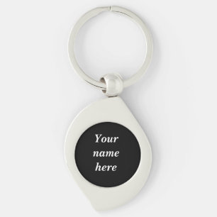 Porte-clés Porte - clé noir personnalisé - Cadeau de nom pers