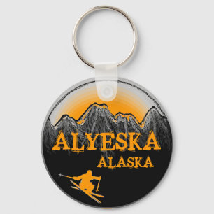 Porte-clés Porte - clé orange de skieur d'Alyeska Alaska