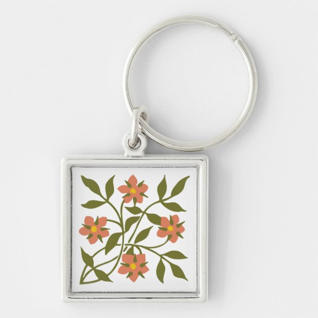 PORTE-CLÉS PORTE - CLÉ ORANGE FLEURS (Devant)