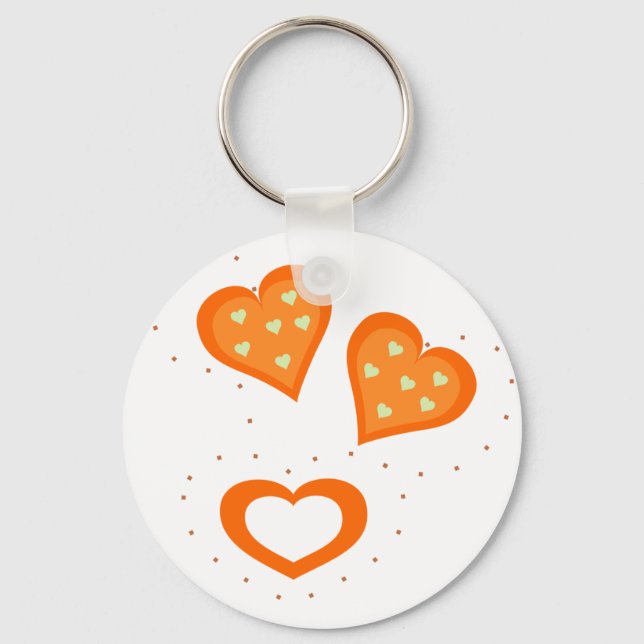Porte-clés Porte - clé Orange Hearts (Recto)