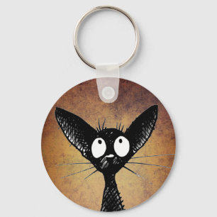 Porte-clés Porte - clé oriental noir mignon de chat