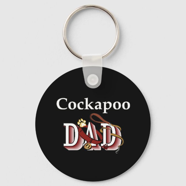 Porte-clés porte - clé papa de cockapoo (Recto)