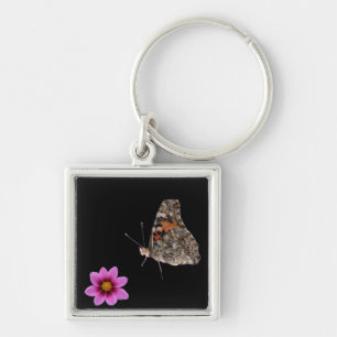 Porte-clés Porte - clé papillon et rose