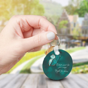 Porte-clés Porte - clé papillon turquoise et noire