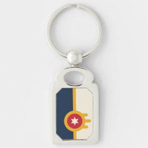 Porte-clés Porte - clé patriotique avec drapeau de la ville d