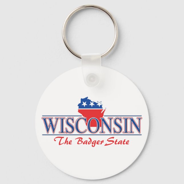 Porte-clés Porte - clé patriotique du Wisconsin (Front)