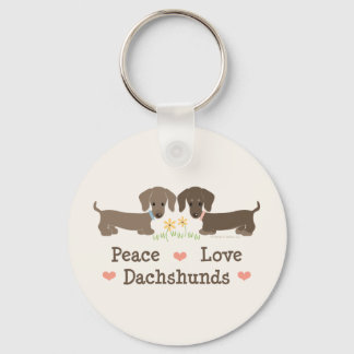 Porte-clés Porte - clé Peace Love Dachshunds