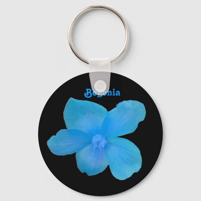 Porte-clés Porte - clé personnalisable Blue Begonia (Recto)