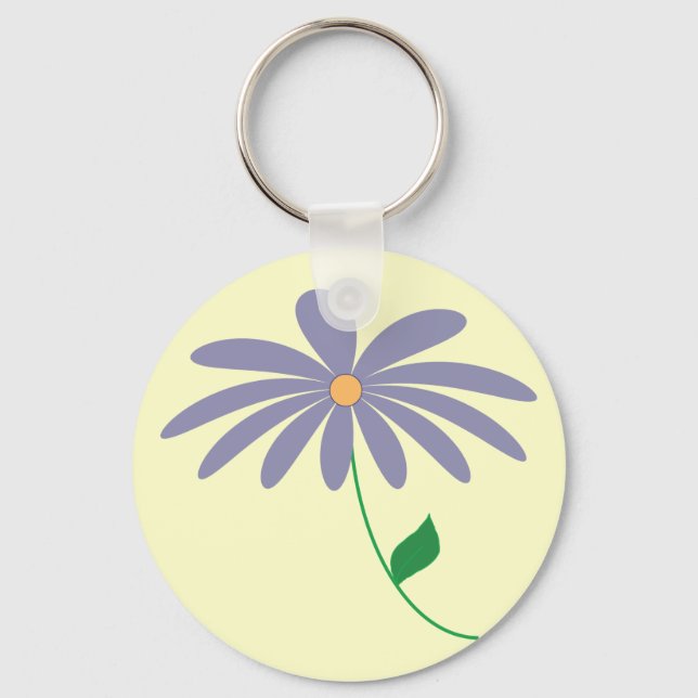 Porte-clés Porte - clé personnalisable de fleurs violettes (Recto)