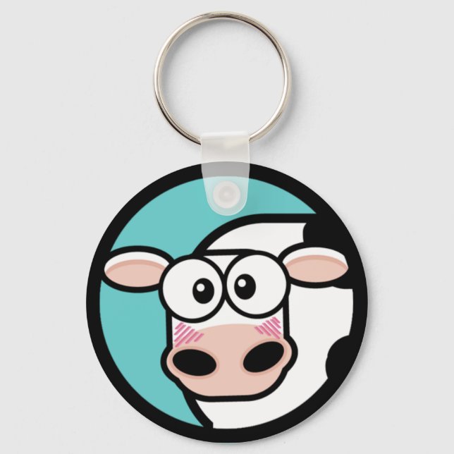 Porte-clés Porte - clé personnalisable de vache à dessin anim (Recto)