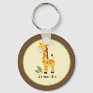PORTE-CLÉS PORTE - CLÉ PERSONNALISABLE GIRAFFE ADORABLE