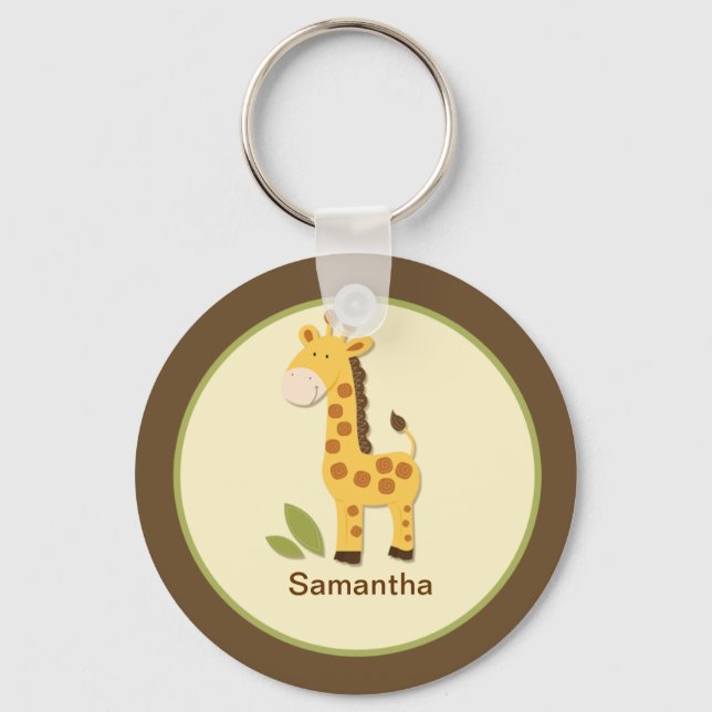 PORTE-CLÉS PORTE - CLÉ PERSONNALISABLE GIRAFFE ADORABLE (Recto)