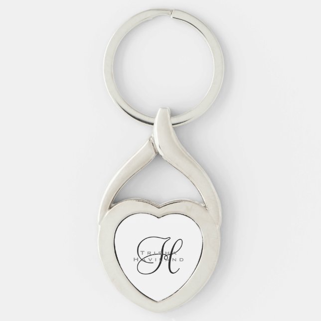 Porte-clés Porte - clé personnalisé avec Monogramme (Devant)