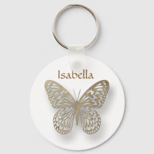 Porte-clés Porte - clé personnalisé de papillon de blanc et