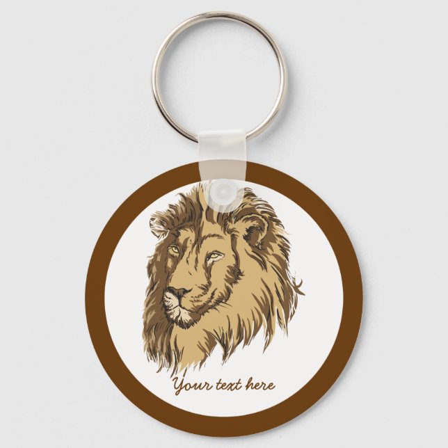 Porte-clés Porte - clé personnalisé de tête de lion (Recto)