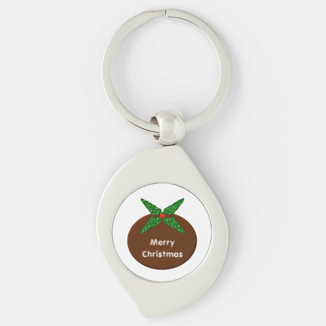 Porte-clés Porte - clé personnalisé du pudding de Noël (Devant)
