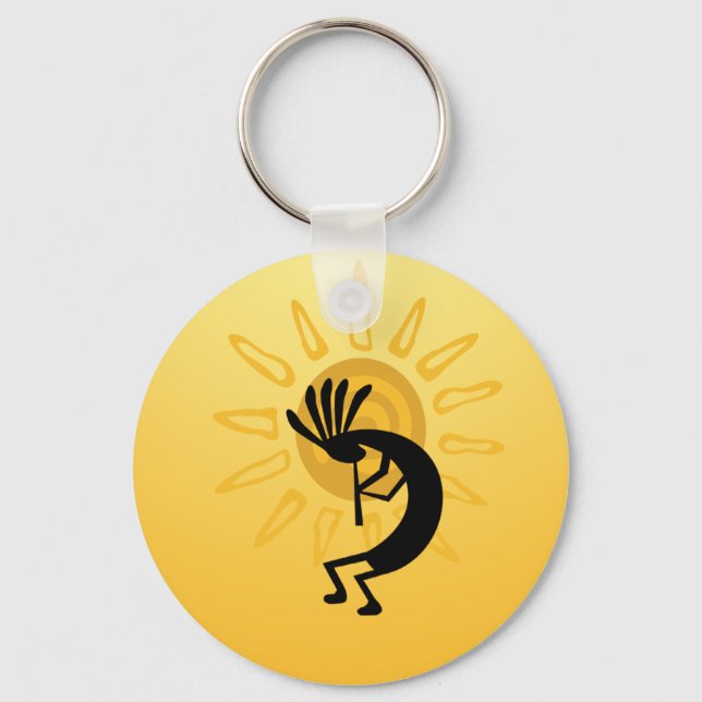 Porte-clés Porte - clé personnalisé Kokopelli Gold Sun (Recto)