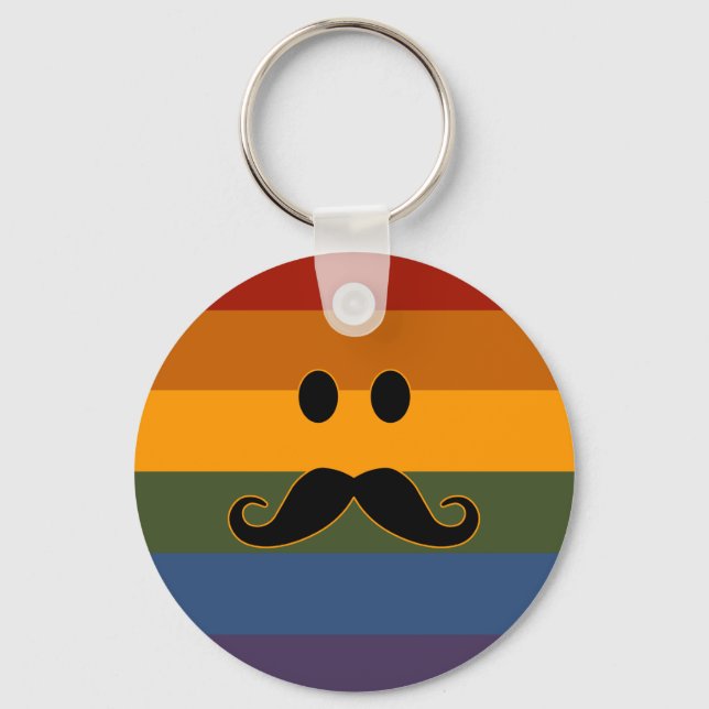 Porte-clés Porte - clé personnalisé Mustache Pride (Recto)