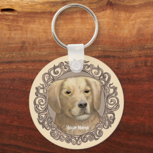 Porte-clés Porte - clé personnalisé Ornate Golden Retriever
