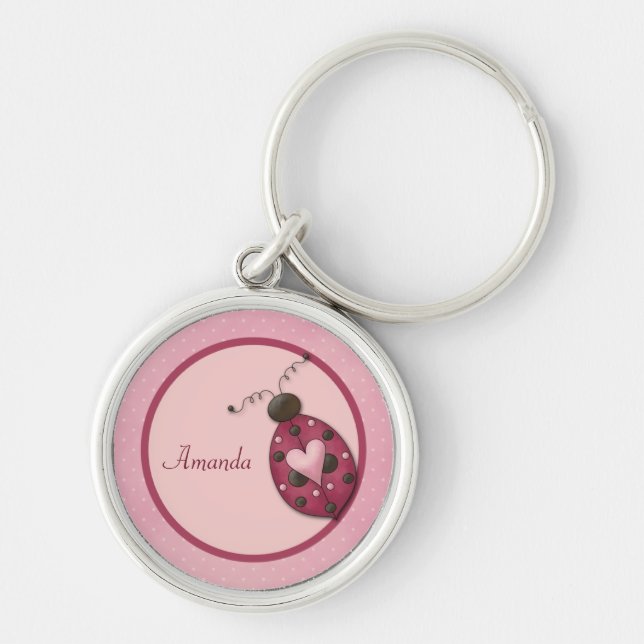 Porte-clés Porte - clé personnalisé Pink Ladybug (Devant)
