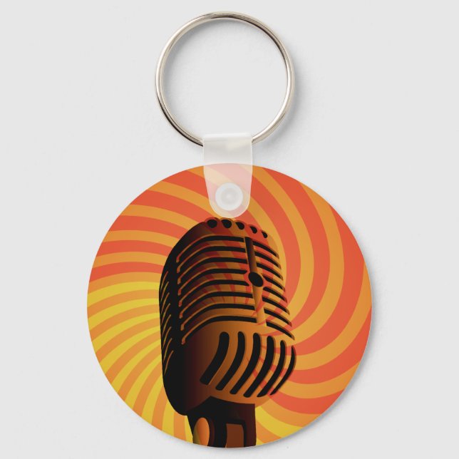 Porte-clés Porte - clé personnalisé Retro Microphone (Recto)