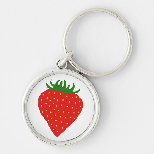 Porte-clés Porte - clé personnalisé simple fraise (Devant)