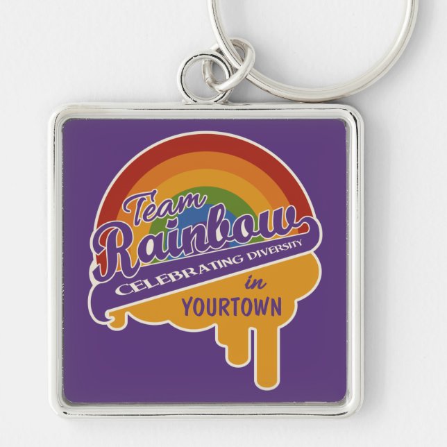 Porte-clés Porte - clé personnalisé Team Rainbow (Devant)