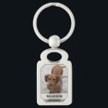 Porte-clés Porte - clé photo personnalisé pour animaux de com<br><div class="desc">Joli porte - clé avec photo de animal de compagnie personnalisée et une bande blanche semi-transparente,  en bas,  pour votre texte. Personnalisez l'image et le texte noir,  pour vous-même ou comme une belle idée cadeau.</div>