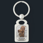 Porte-clés Porte - clé photo personnalisé pour animaux de com<br><div class="desc">Joli porte - clé avec photo de animal de compagnie personnalisée et une bande blanche semi-transparente,  en bas,  pour votre texte. Personnalisez l'image et le texte noir,  pour vous-même ou comme une belle idée cadeau.</div>