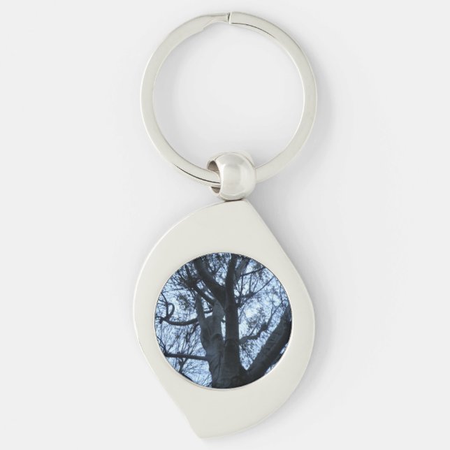 Porte-clés Porte - clé photo Silhouette Arbre (Devant)