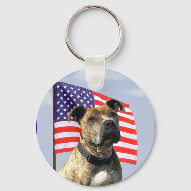 Porte-clés Porte - clé pitbulle patriotique (Recto)