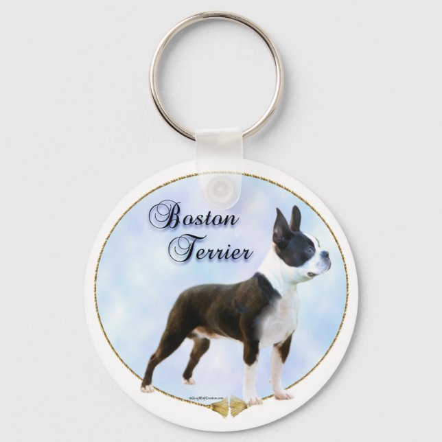 Porte-clés Porte - clé Portrait de Boston Terrier (Recto)