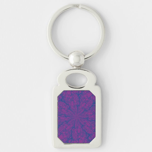 Porte-clés Porte - clé pourpre de rectangle de labyrinthe (Devant)